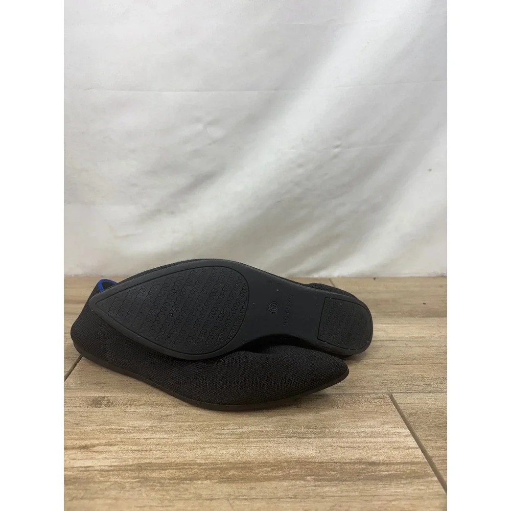 Rothys The Point Black Pointed Toe Knit Flats Womens 9 Sustainable Slip On Shoes